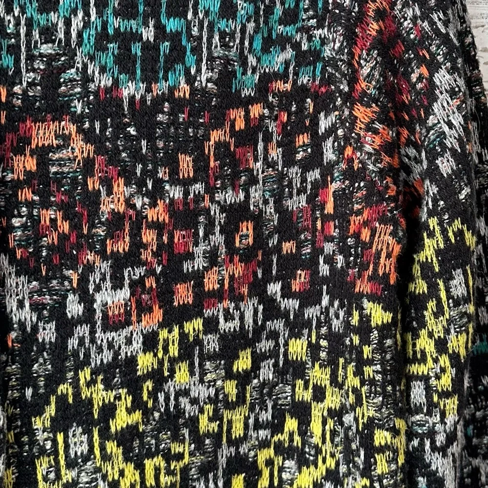 J. JILL Multicolor Duster Coatigan Sweater Cardigan Rainbow Art to Wear SP